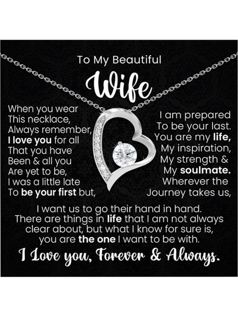 Elegant White Gold CZ Pendant Necklace | Perfect Gift for Wife, Anniversary, or